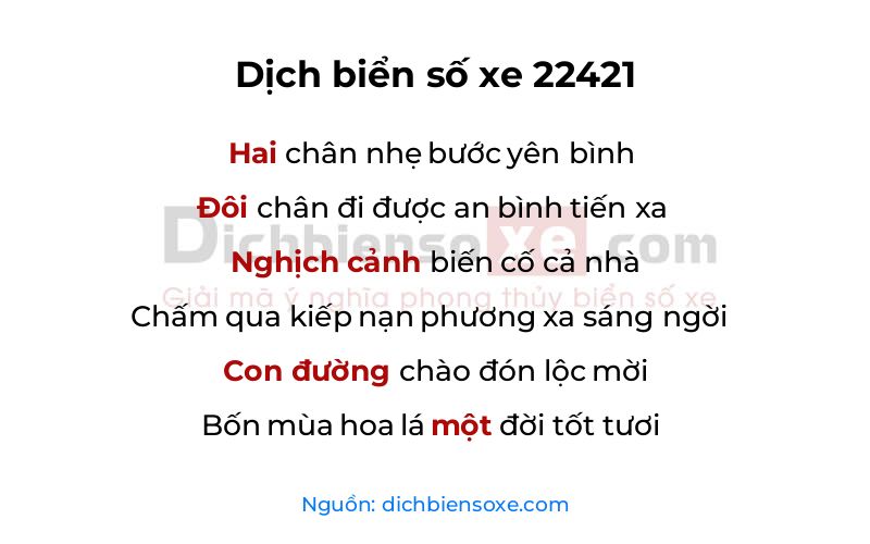 Dịch thơ biển số 22421