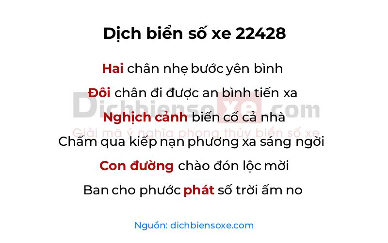 Dịch thơ biển số 22428