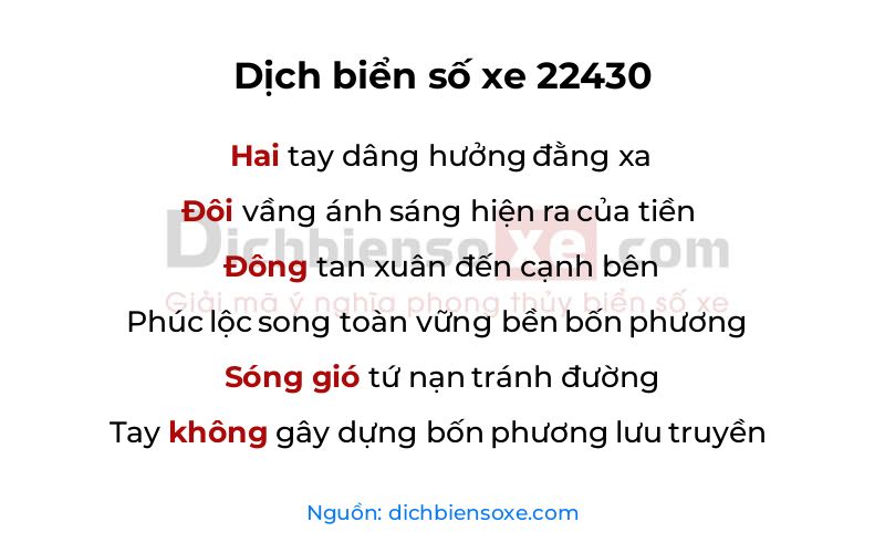 Dịch thơ biển số 22430
