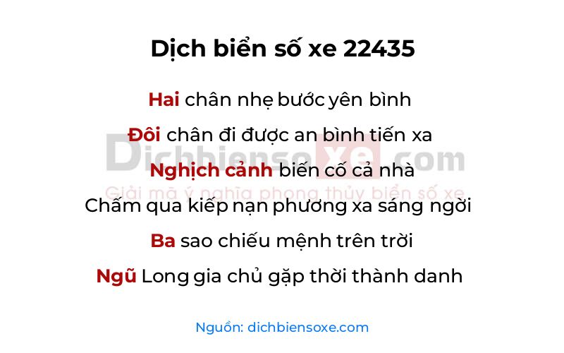 Dịch thơ biển số 22435