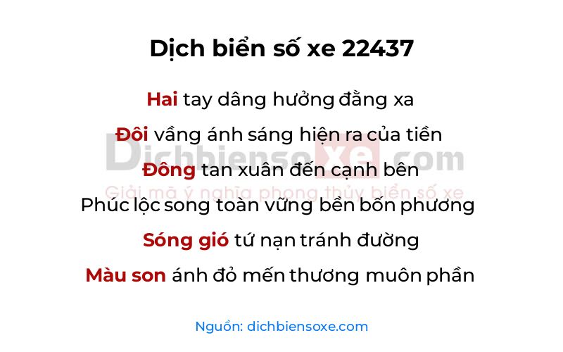 Dịch thơ biển số 22437