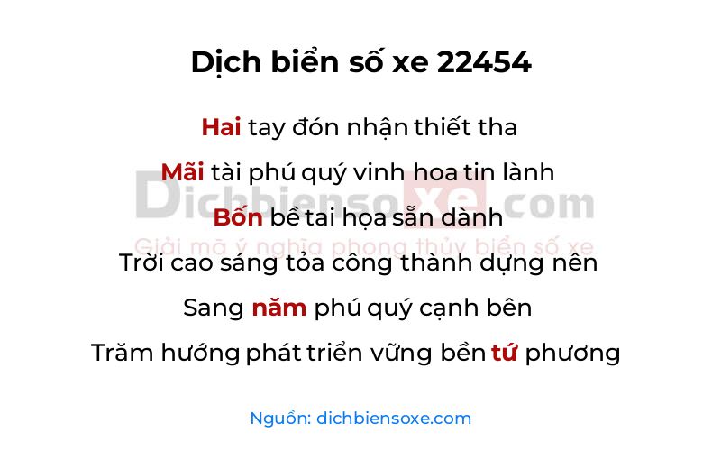 Dịch thơ biển số 22454