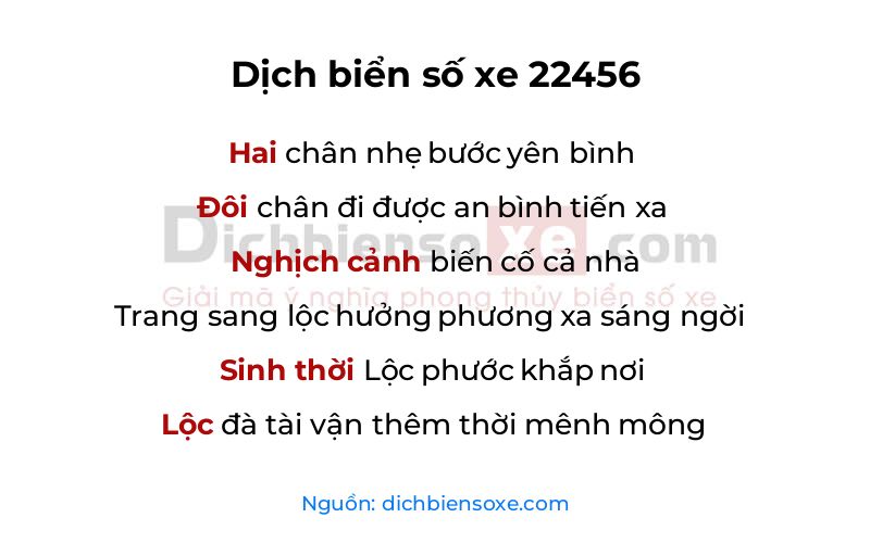 Dịch thơ biển số 22456