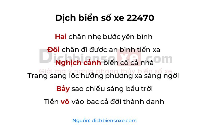 Dịch thơ biển số 22470