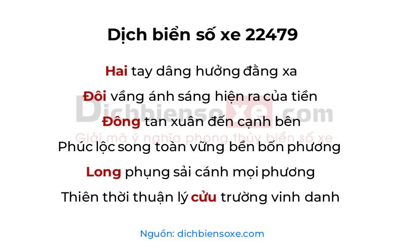Dịch thơ biển số 22479