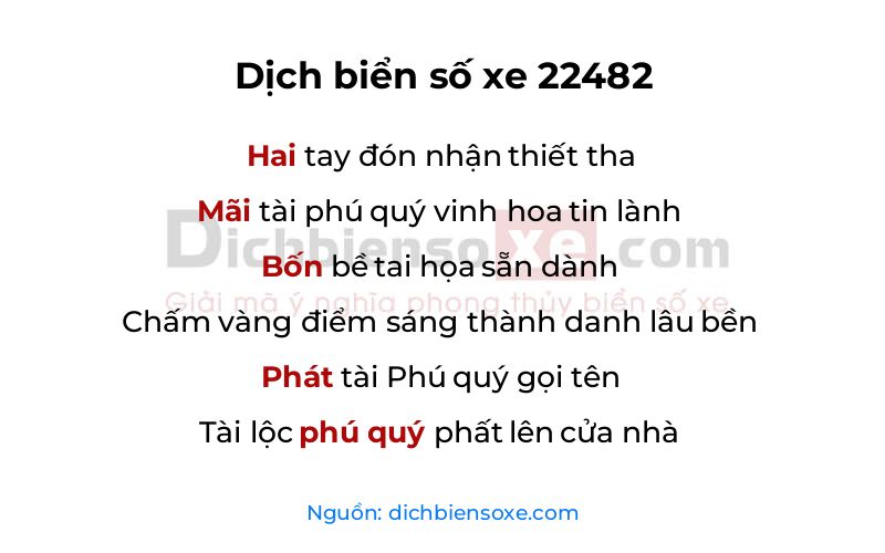 Dịch thơ biển số 22482