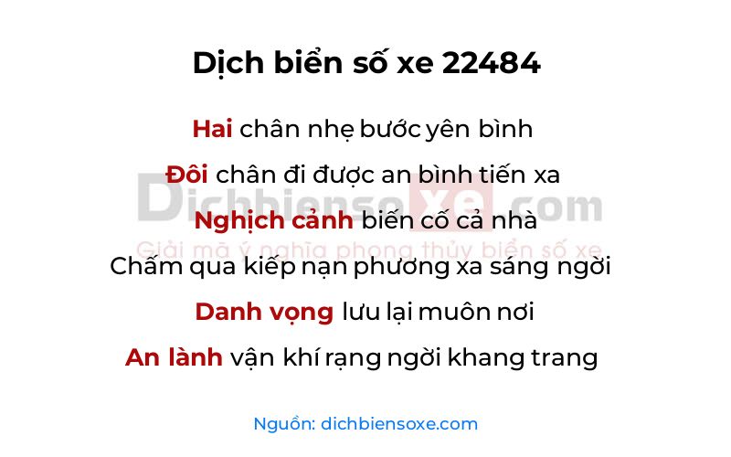 Dịch thơ biển số 22484
