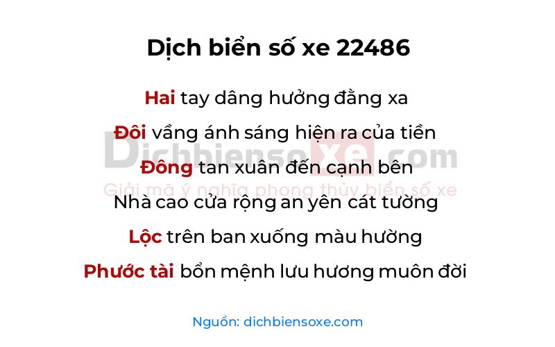 Dịch thơ biển số 22486