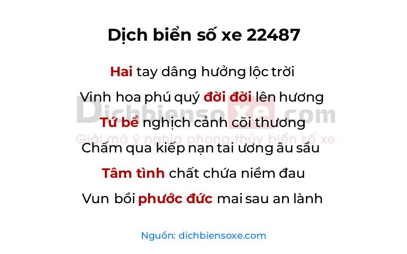 Dịch thơ biển số 22487