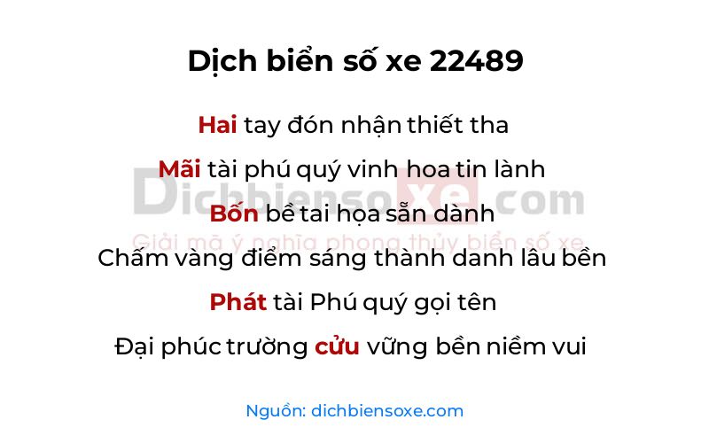Dịch thơ biển số 22489