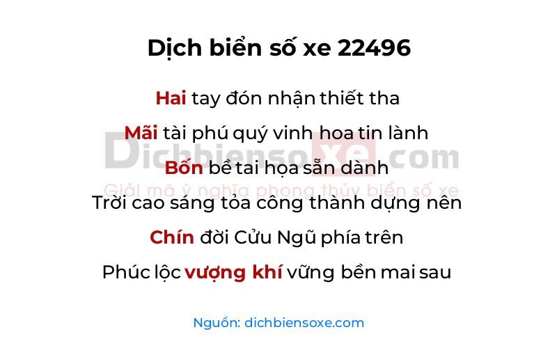 Dịch thơ biển số 22496