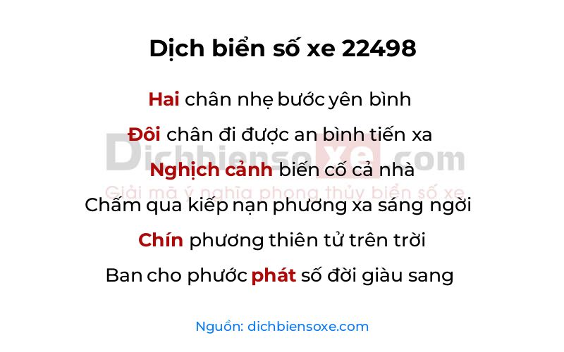 Dịch thơ biển số 22498