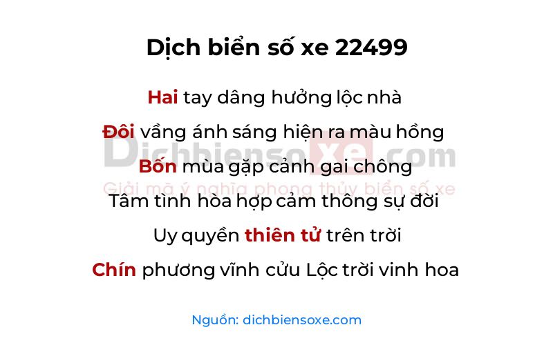 Dịch thơ biển số 22499