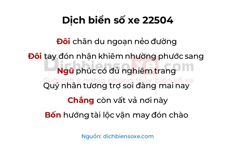 Dịch thơ biển số 22504