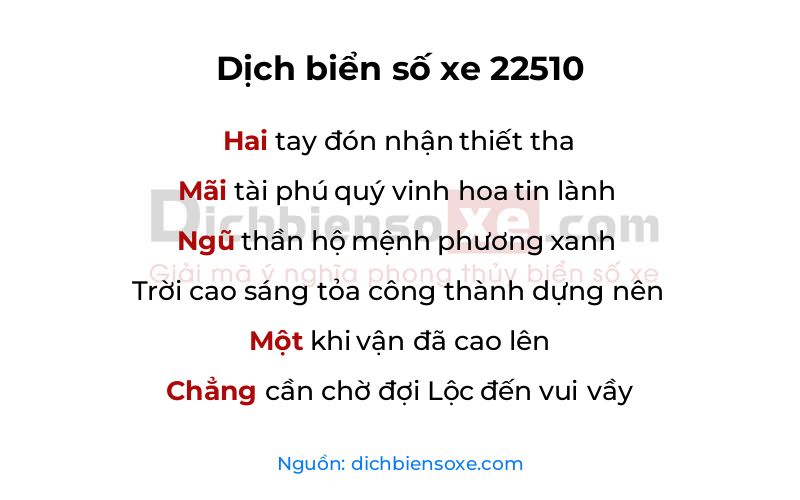 Dịch thơ biển số 22510