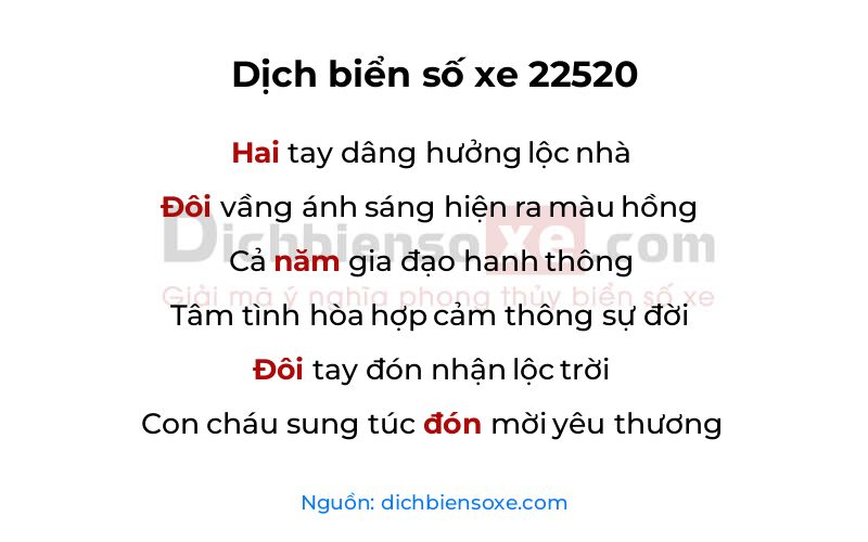 Dịch thơ biển số 22520