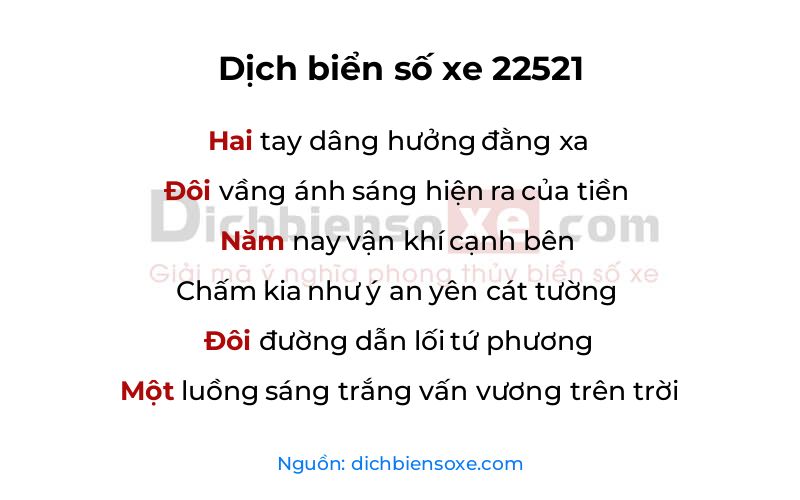 Dịch thơ biển số 22521