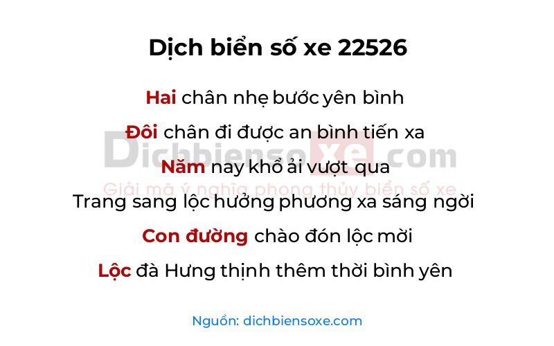 Dịch thơ biển số 22526