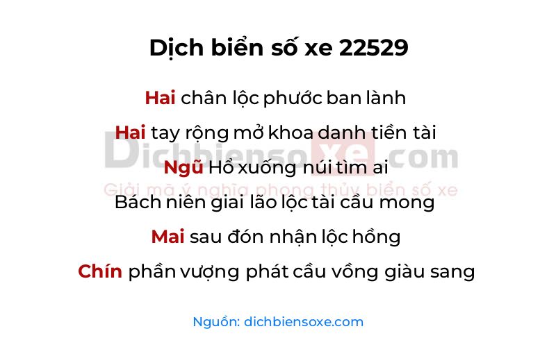 Dịch thơ biển số 22529