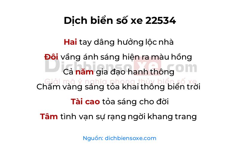 Dịch thơ biển số 22534