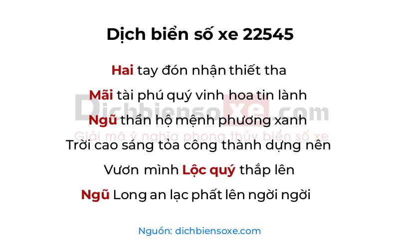 Dịch thơ biển số 22545