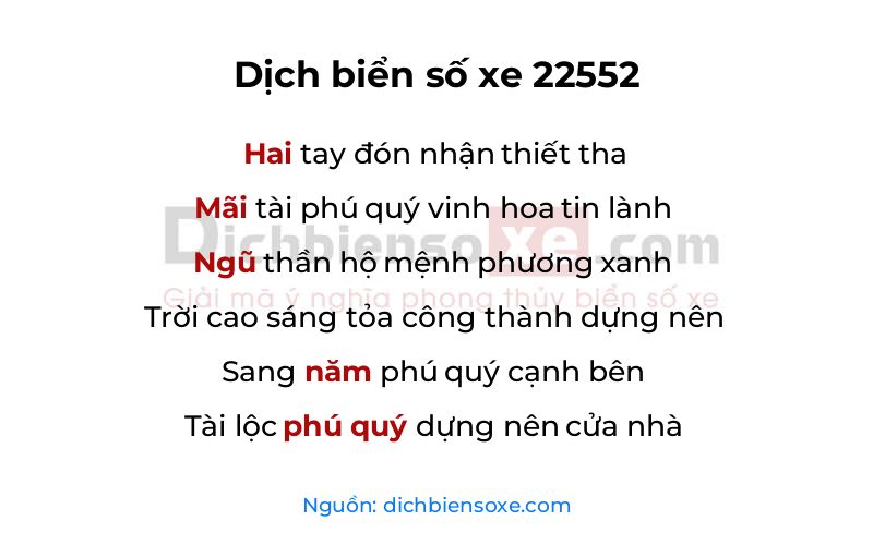 Dịch thơ biển số 22552
