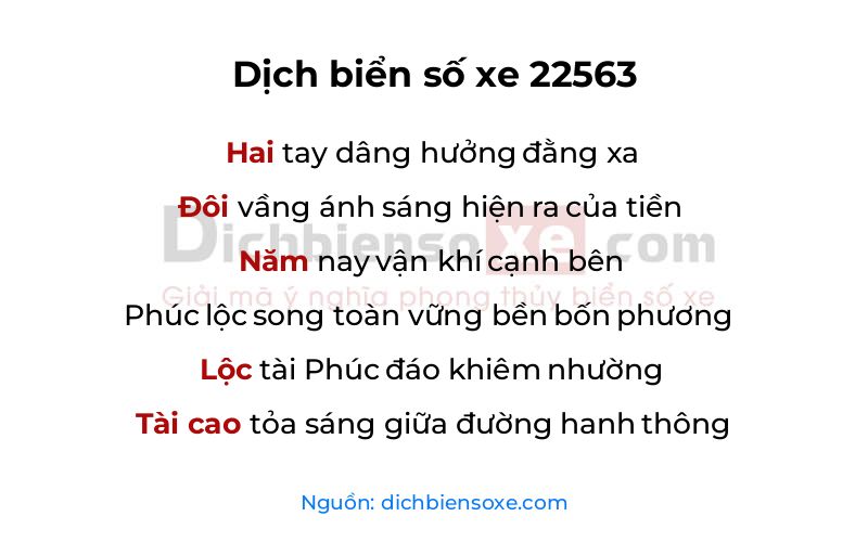 Dịch thơ biển số 22563