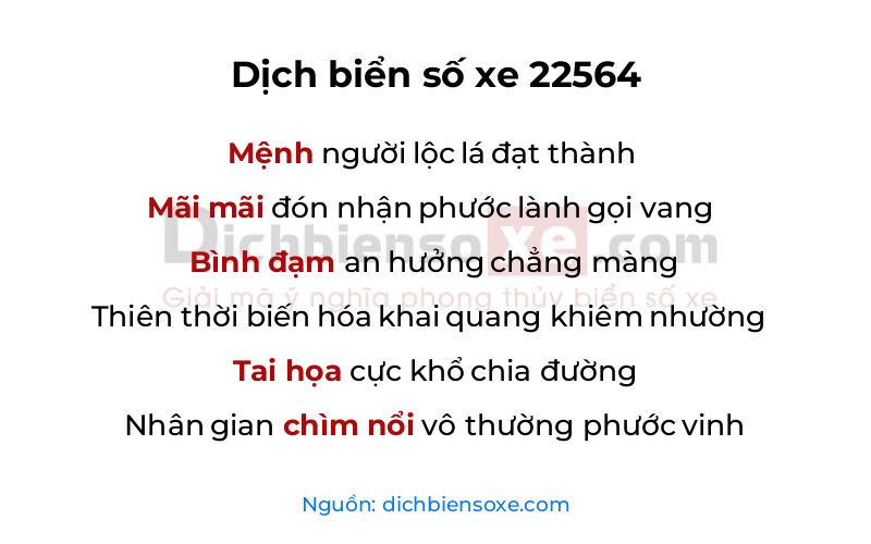 Dịch thơ biển số 22564