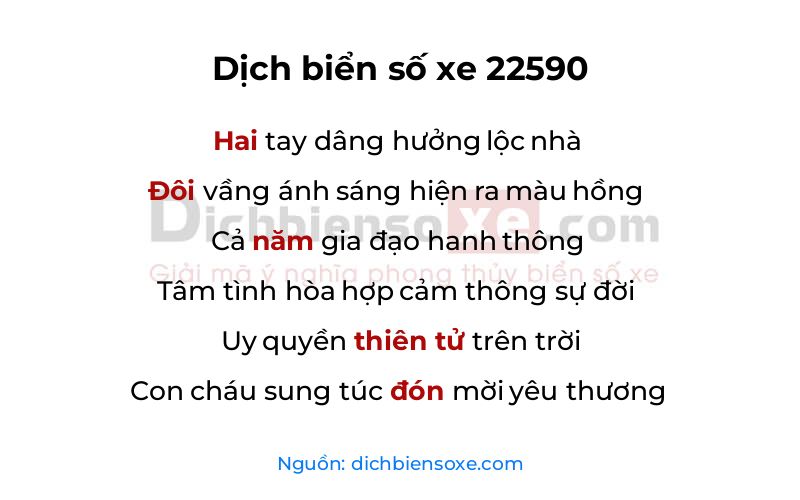 Dịch thơ biển số 22590