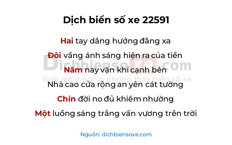 Dịch thơ biển số 22591
