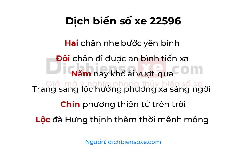 Dịch thơ biển số 22596