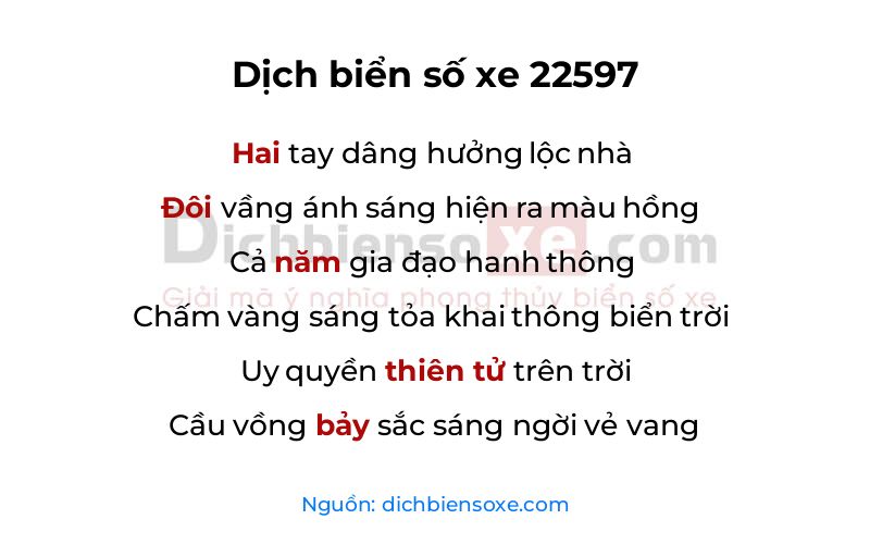 Dịch thơ biển số 22597