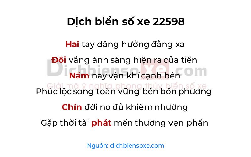 Dịch thơ biển số 22598