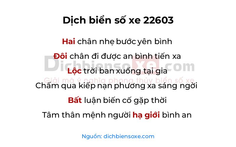Dịch thơ biển số 22603