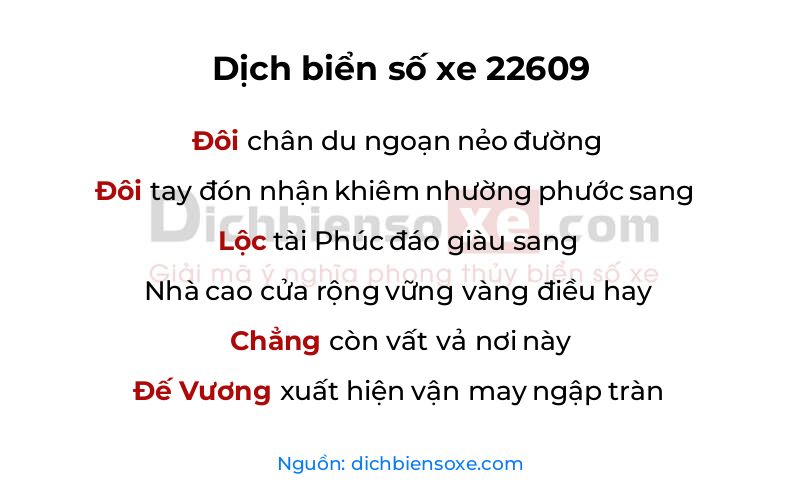 Dịch thơ biển số 22609