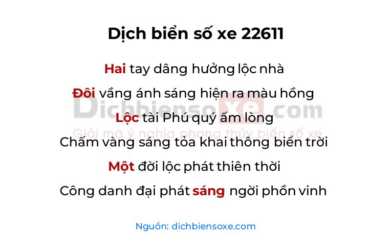 Dịch thơ biển số 22611
