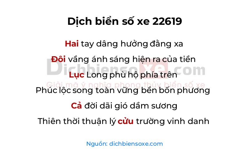 Dịch thơ biển số 22619