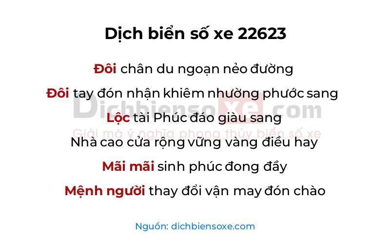 Dịch thơ biển số 22623