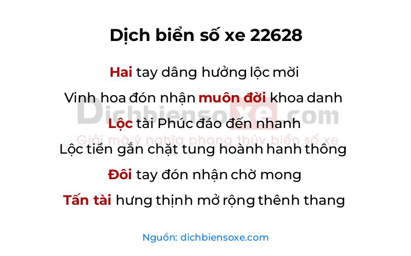 Dịch thơ biển số 22628