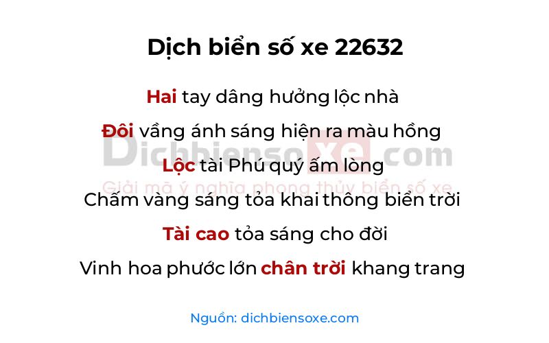 Dịch thơ biển số 22632
