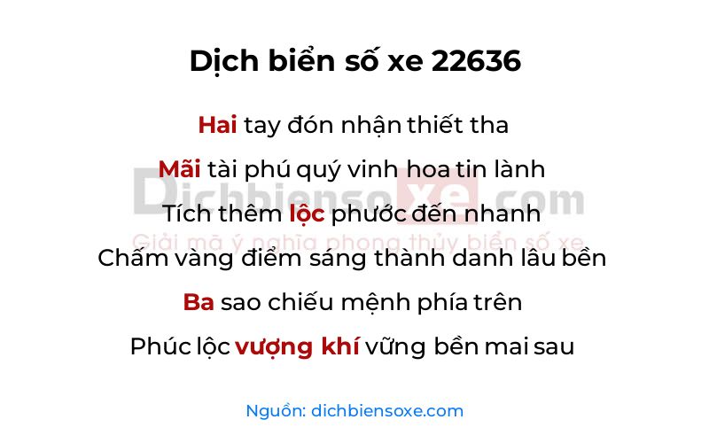 Dịch thơ biển số 22636