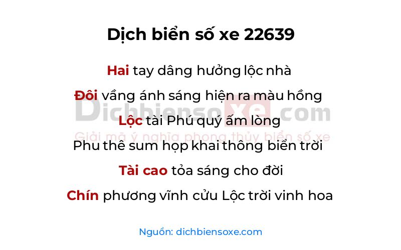 Dịch thơ biển số 22639