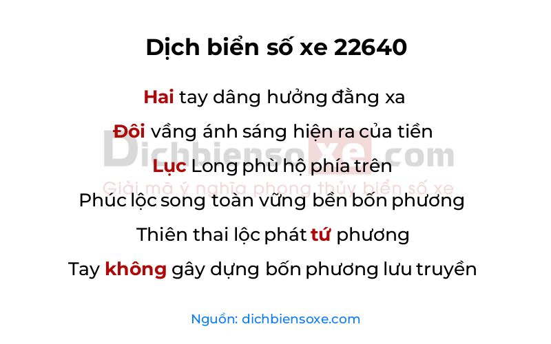 Dịch thơ biển số 22640