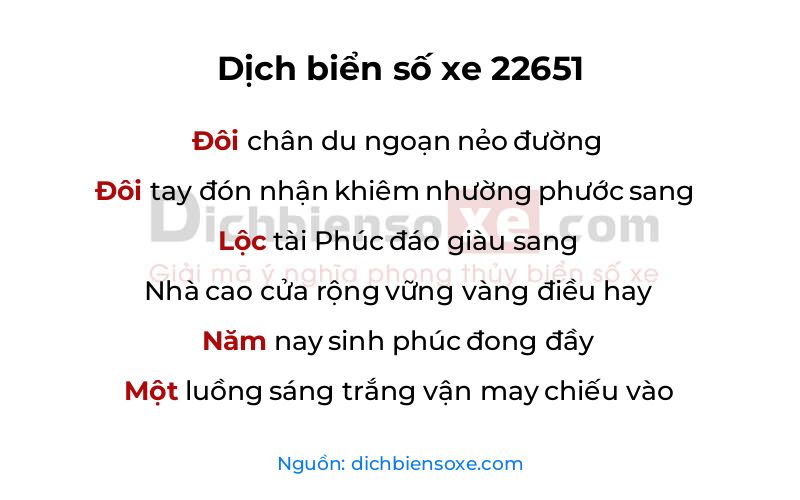 Dịch thơ biển số 22651