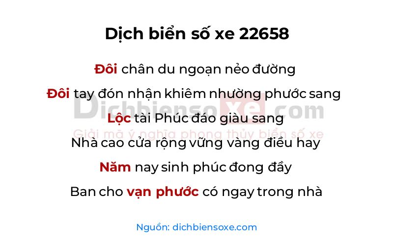 Dịch thơ biển số 22658