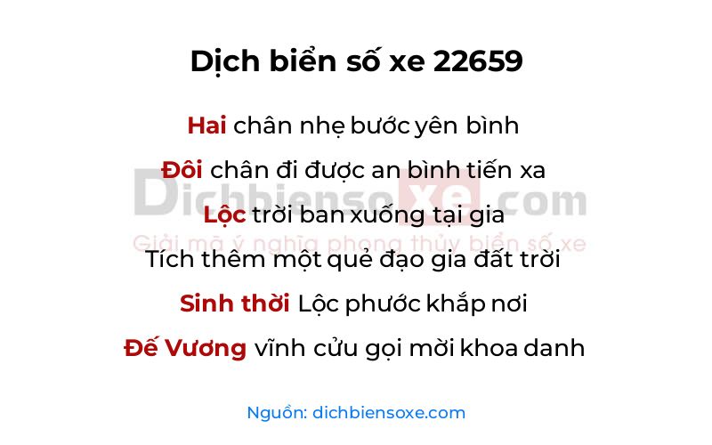 Dịch thơ biển số 22659