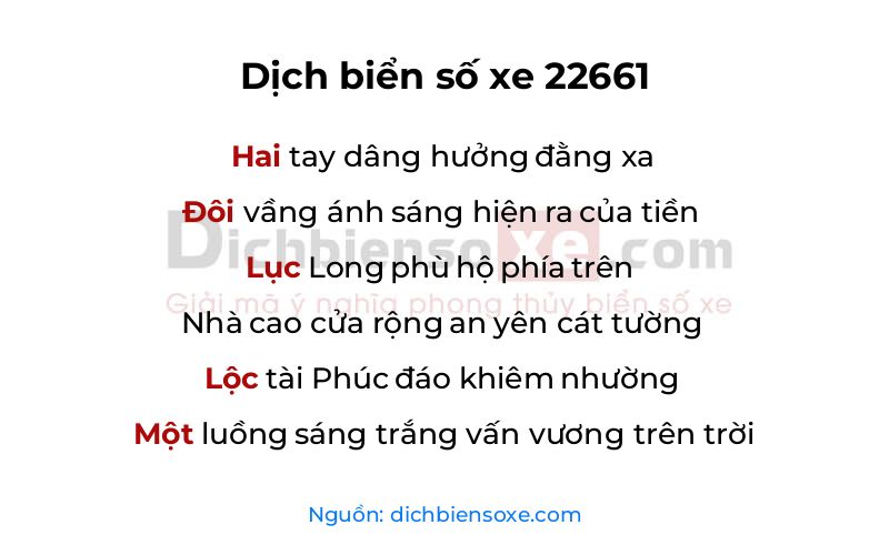 Dịch thơ biển số 22661