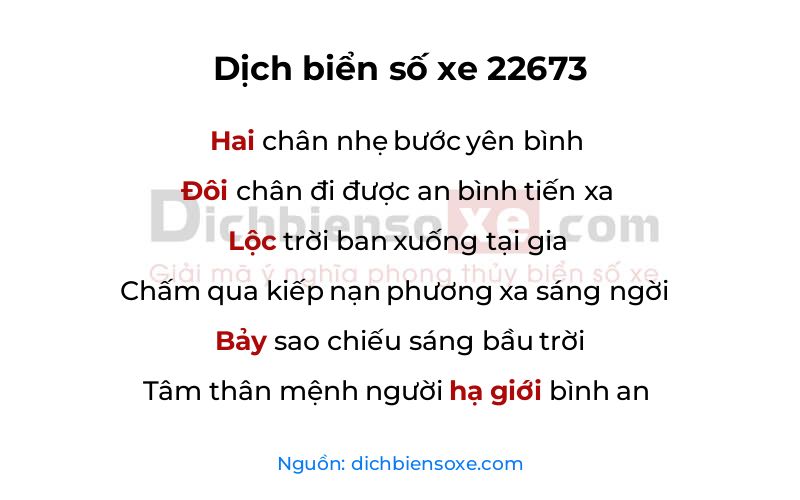 Dịch thơ biển số 22673