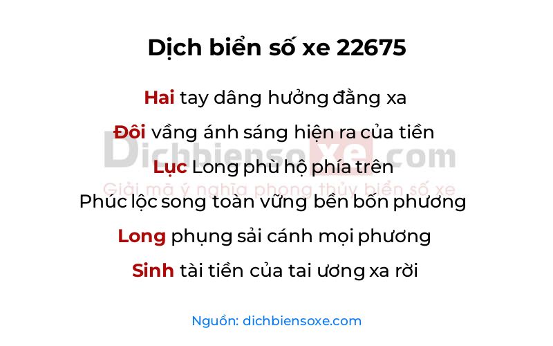 Dịch thơ biển số 22675