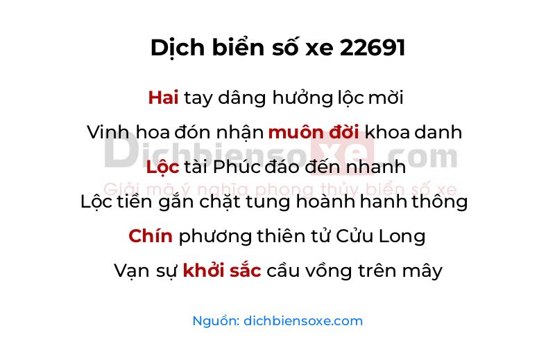 Dịch thơ biển số 22691